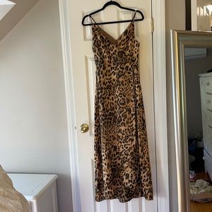 Silky leopard wrap dress